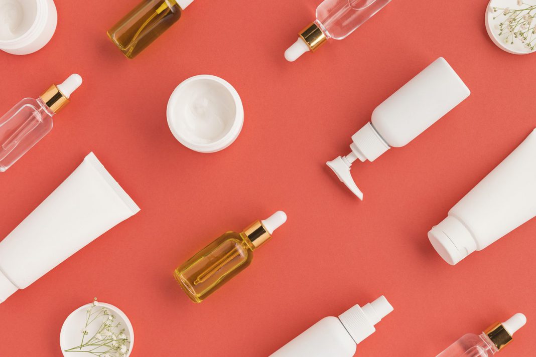 cosmetics bottles and jars